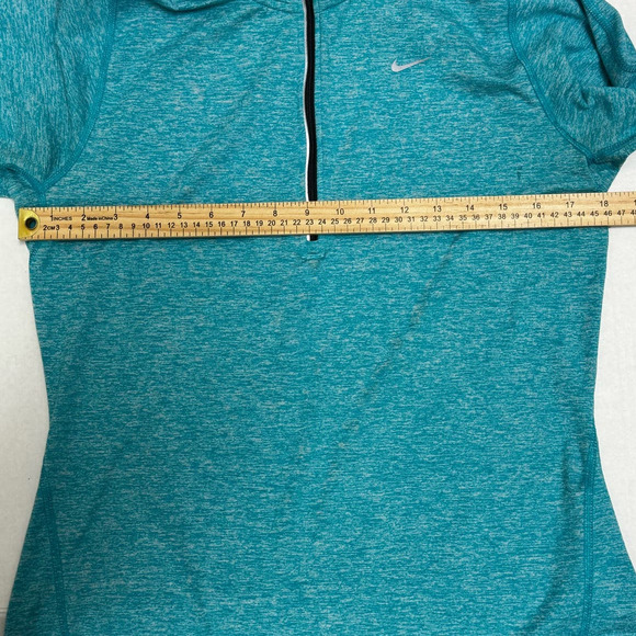 Nike Running‎ Women's Dri-Fit Quarter Zip Jacket Size M Thumb Holes Teal - Picture 7 of 10